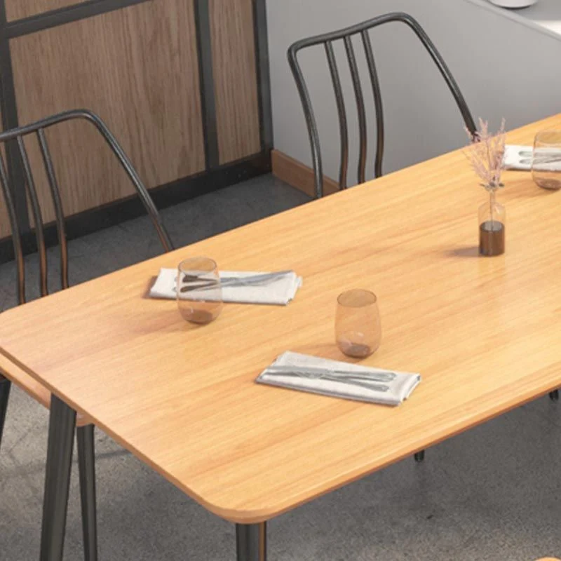 Tavolo da pranzo metallo 4 gambe legno naturale stile industriale Clearhalo