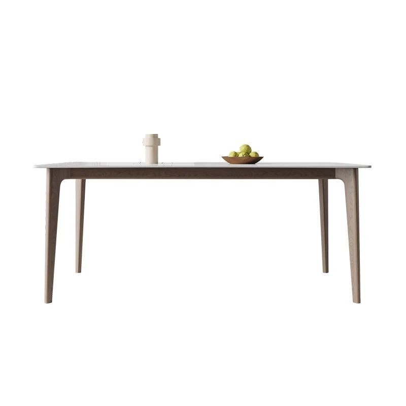 Tavolo da pranzo Mid-Century Tavolo da pranzo rettangolare pietra bianco Clearhalo