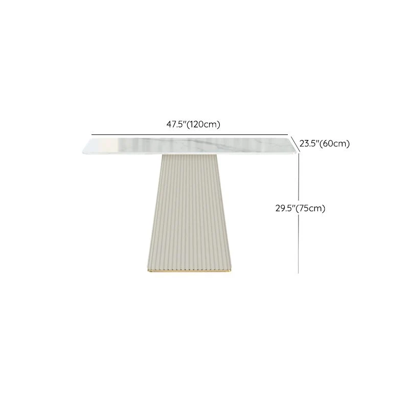 Tavolo da pranzo moderno da 1/4/5/6/7 pezzi, rettangolare, pietra, colore bianco Clearhalo
