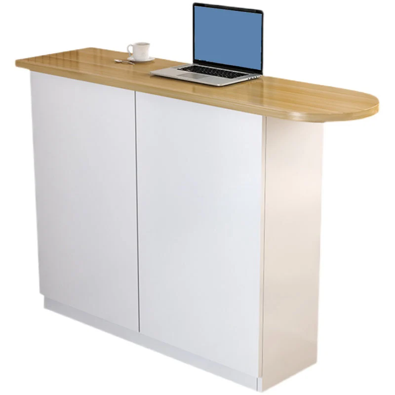 Tavolo da pranzo moderno da bar con piano legno e contenitore per soggiorno Clearhalo