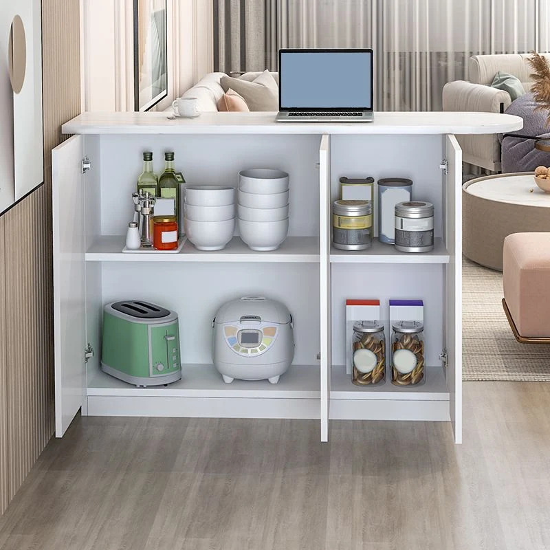 Tavolo da pranzo moderno da bar con piano legno e contenitore per soggiorno Clearhalo
