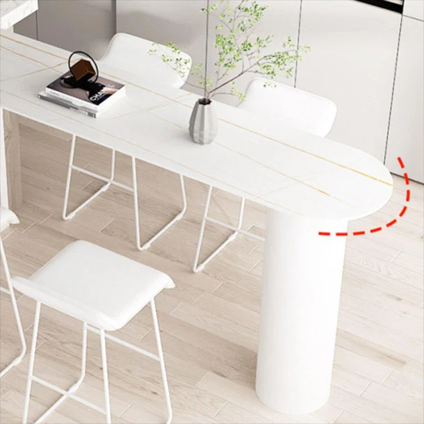Tavolo da pranzo moderno da bar ferro con piano pietra Tavolo da bistrot per interni Tavolo fisso Clearhalo