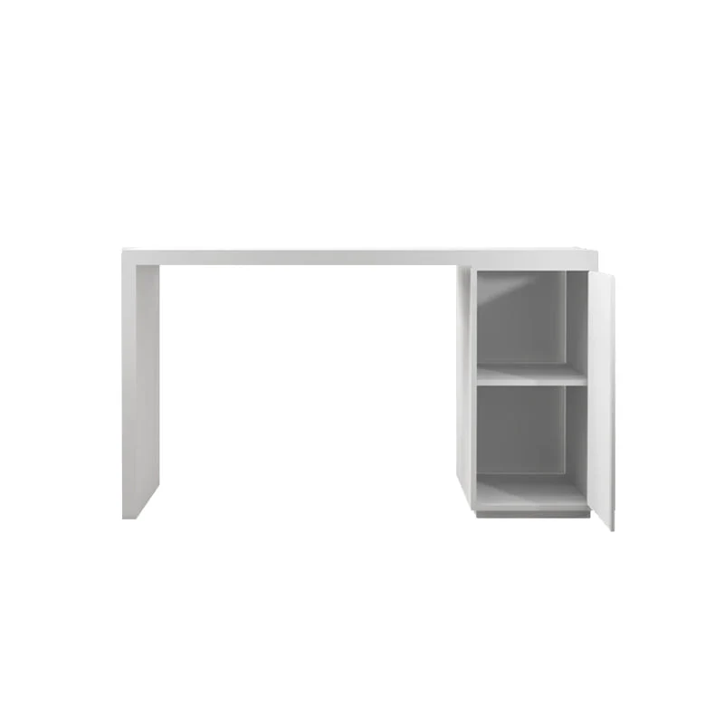 Tavolo da pranzo moderno da bar rettangolare bianco con piano pietra sinterizzata con contenitore Clearhalo