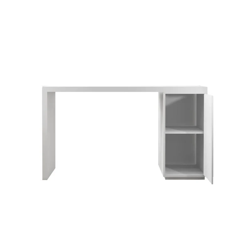 Tavolo da pranzo moderno da bar rettangolare bianco con piano pietra sinterizzata con contenitore Clearhalo