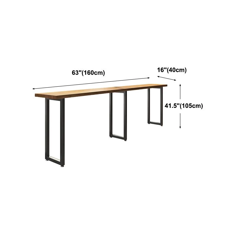 Tavolo da pranzo moderno da bar rettangolare Tavolo da cocktail legno con altezza da bar, piano da 42 pollici Clearhalo