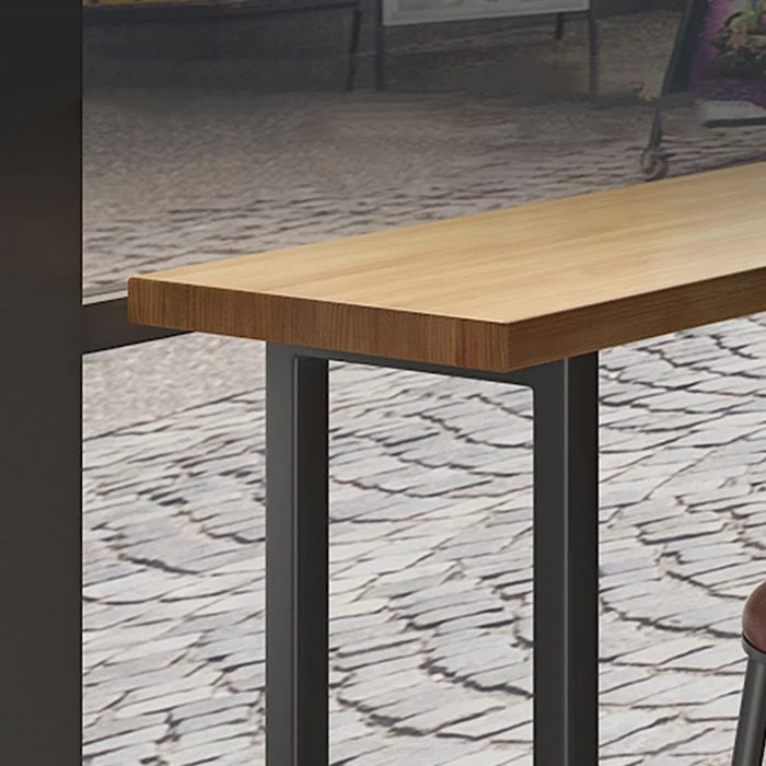 Tavolo da pranzo moderno da bar rettangolare Tavolo da cocktail legno con altezza da bar, piano da 42 pollici Clearhalo