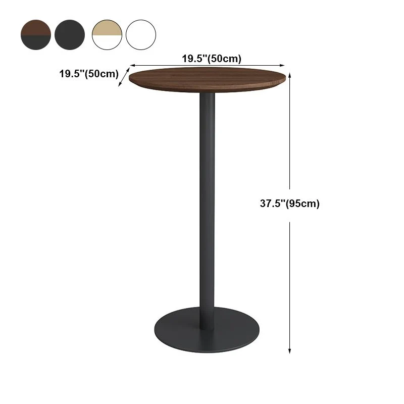Tavolo da pranzo moderno da bar rotondo Tavolo da bar legno per interni con base ferro Clearhalo