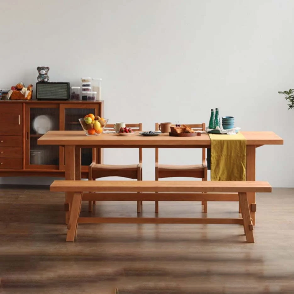 Tavolo da pranzo moderno su cavalletto Tavolo legno di pino per sala da pranzo cucina Clearhalo