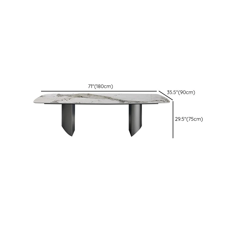 Tavolo da pranzo moderno con base argento per sala da pranzo Clearhalo