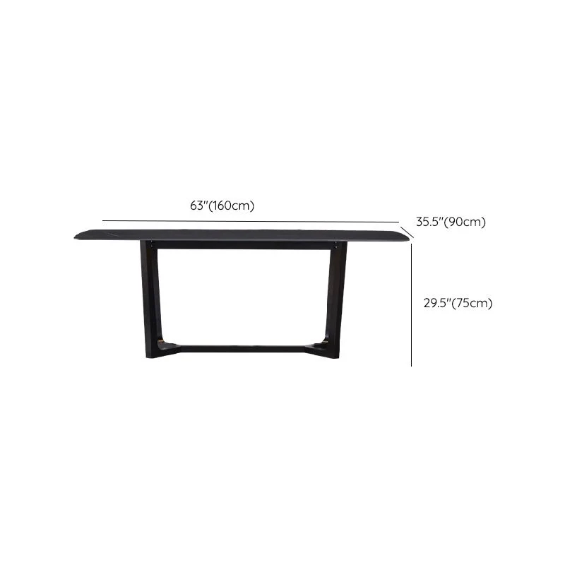 Tavolo da pranzo moderno con base cavalletto Tavolo da pranzo rettangolare per sala da pranzo Clearhalo