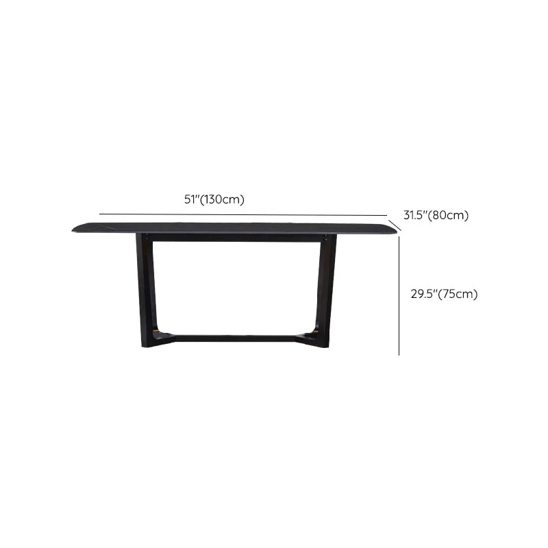 Tavolo da pranzo moderno con base cavalletto Tavolo da pranzo rettangolare per sala da pranzo Clearhalo