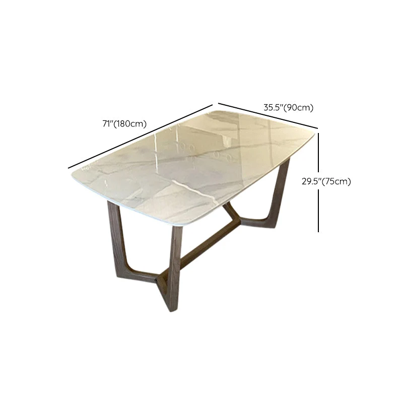 Tavolo da pranzo moderno con base cavalletto Tavolo da pranzo pietra bianco Clearhalo