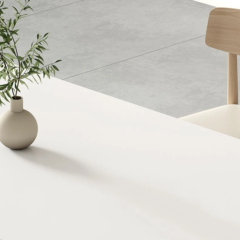 Tavolo da pranzo moderno con base legno di frassino e piano pietra sinterizzata con sedie Clearhalo