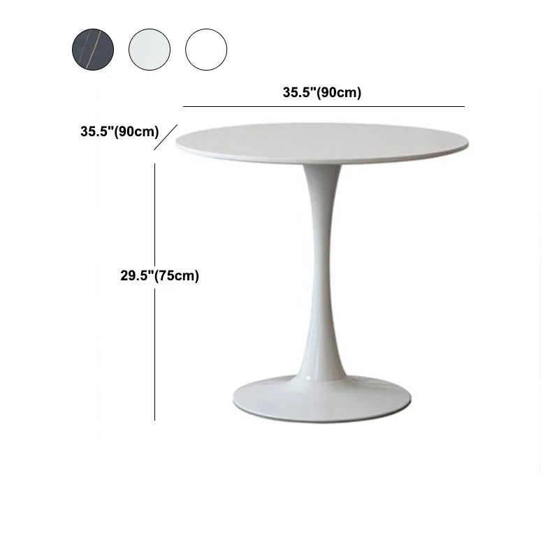 Tavolo da pranzo moderno con base metallo per dinette con piano rotondo per ristorante Clearhalo