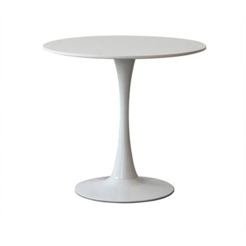Tavolo da pranzo moderno con base metallo per dinette con piano rotondo per ristorante Clearhalo