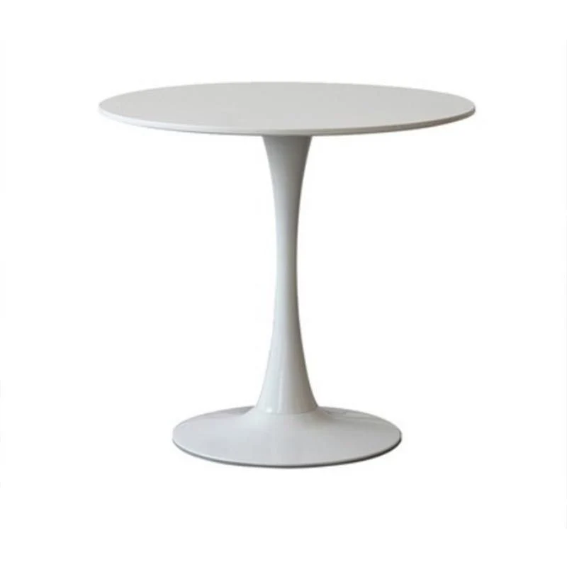 Tavolo da pranzo moderno con base metallo per dinette con piano rotondo per ristorante Clearhalo