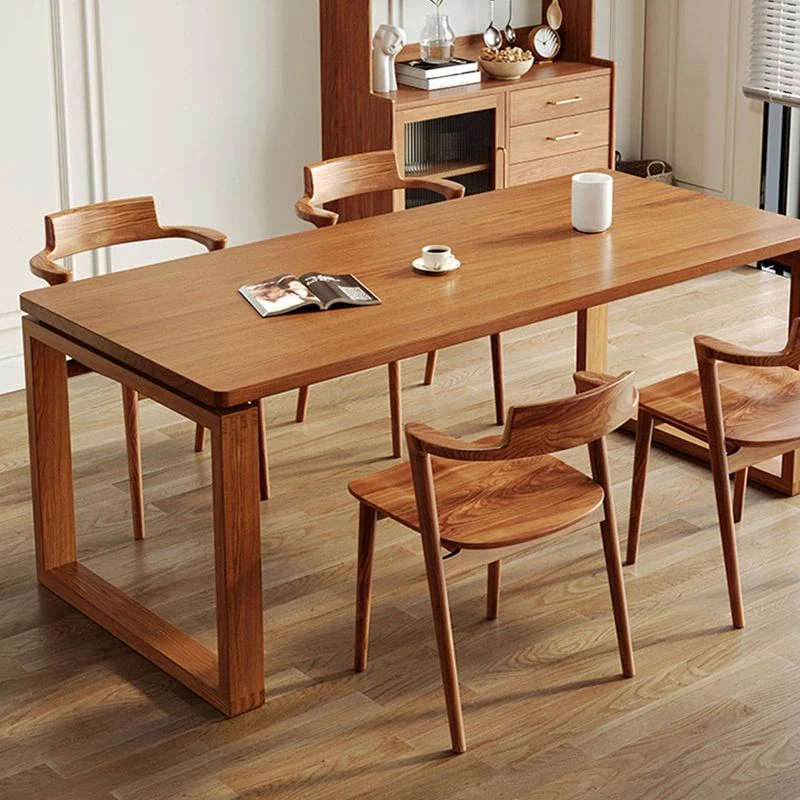 Tavolo da Pranzo Moderno con Base Slitta Tavolo Rettangolare Legno Massello di Pino Clearhalo