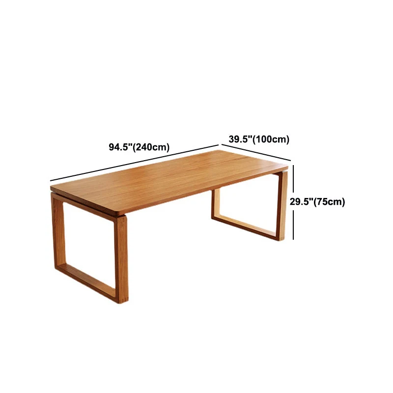 Tavolo da Pranzo Moderno con Base Slitta Tavolo Rettangolare Legno Massello di Pino Clearhalo