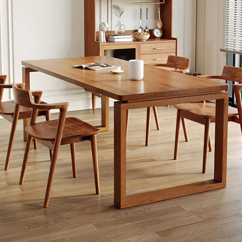 Tavolo da Pranzo Moderno con Base Slitta Tavolo Rettangolare Legno Massello di Pino Clearhalo