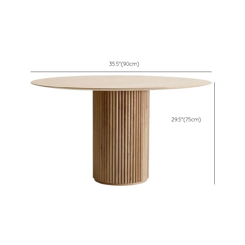 Tavolo da pranzo moderno con base tonda su piedistallo Tavolo moderno legno per sala da pranzo Clearhalo