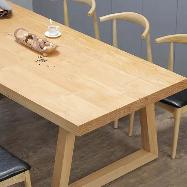 Tavolo da pranzo moderno con doppio piedistallo Tavolo legno per sala da pranzo cucina Clearhalo