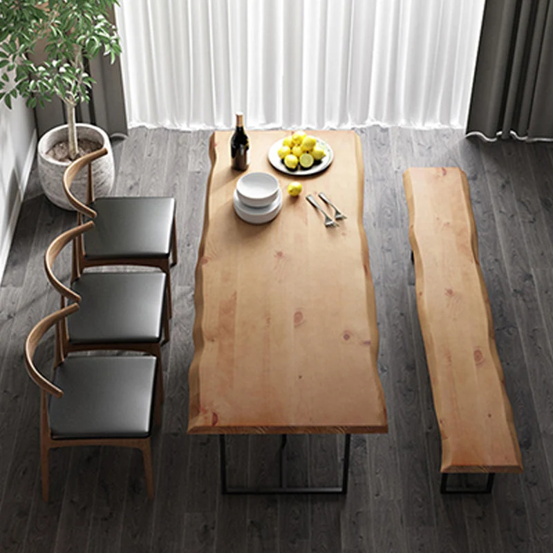 Tavolo da pranzo moderno con doppio piedistallo Tavolo legno per soggiorno Clearhalo
