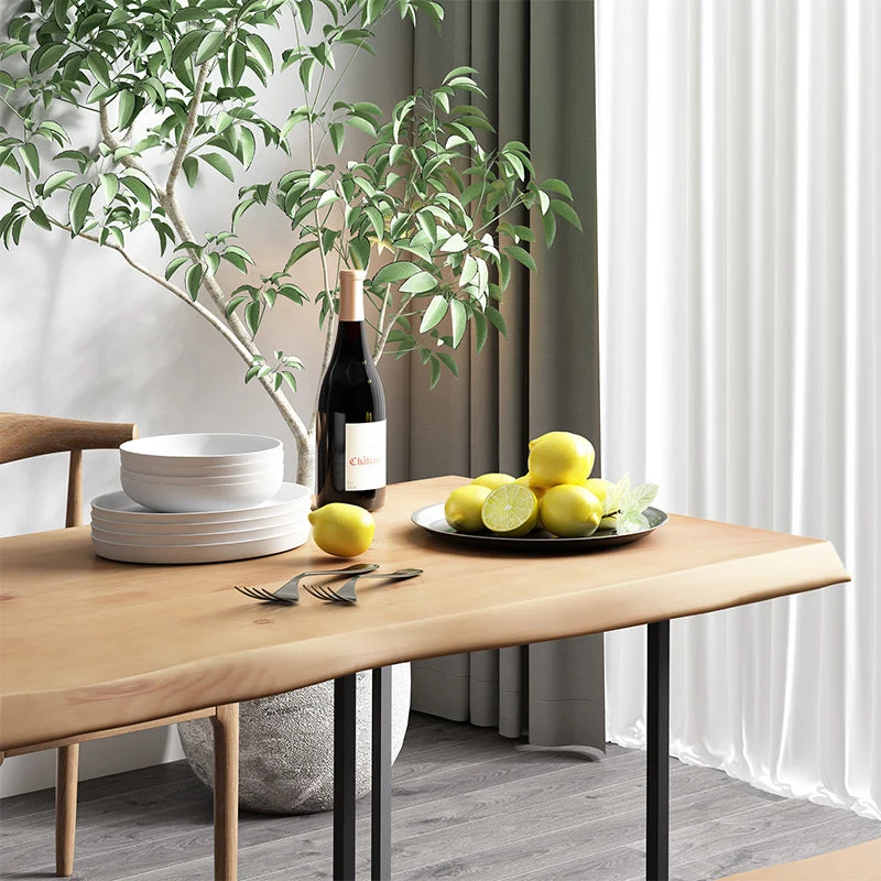Tavolo da pranzo moderno con doppio piedistallo Tavolo legno per soggiorno Clearhalo