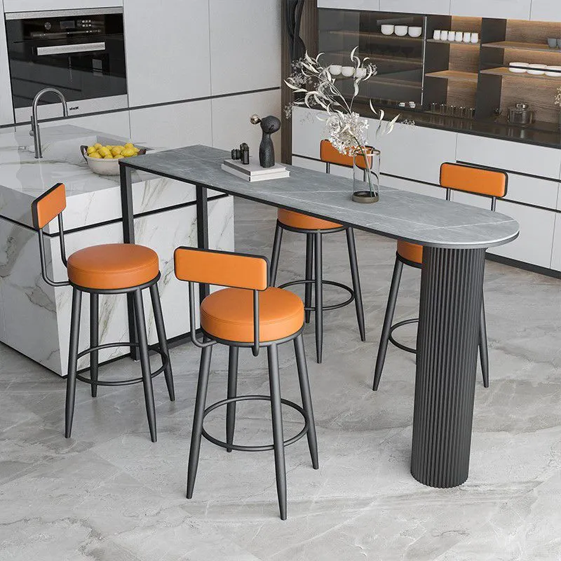 Tavolo da pranzo moderno con doppio piedistallo pietra sinterizzata per sala da pranzo cucina Clearhalo