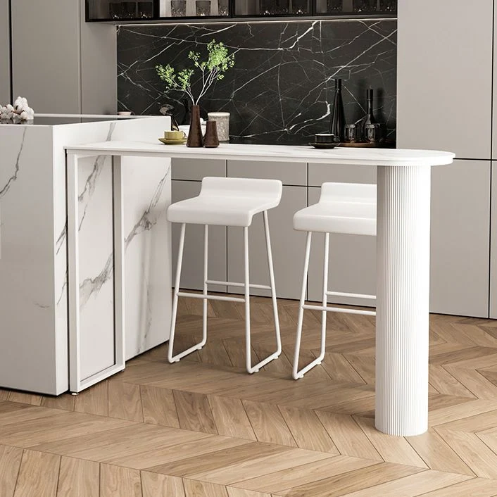Tavolo da pranzo moderno con doppio piedistallo pietra sinterizzata per sala da pranzo cucina Clearhalo