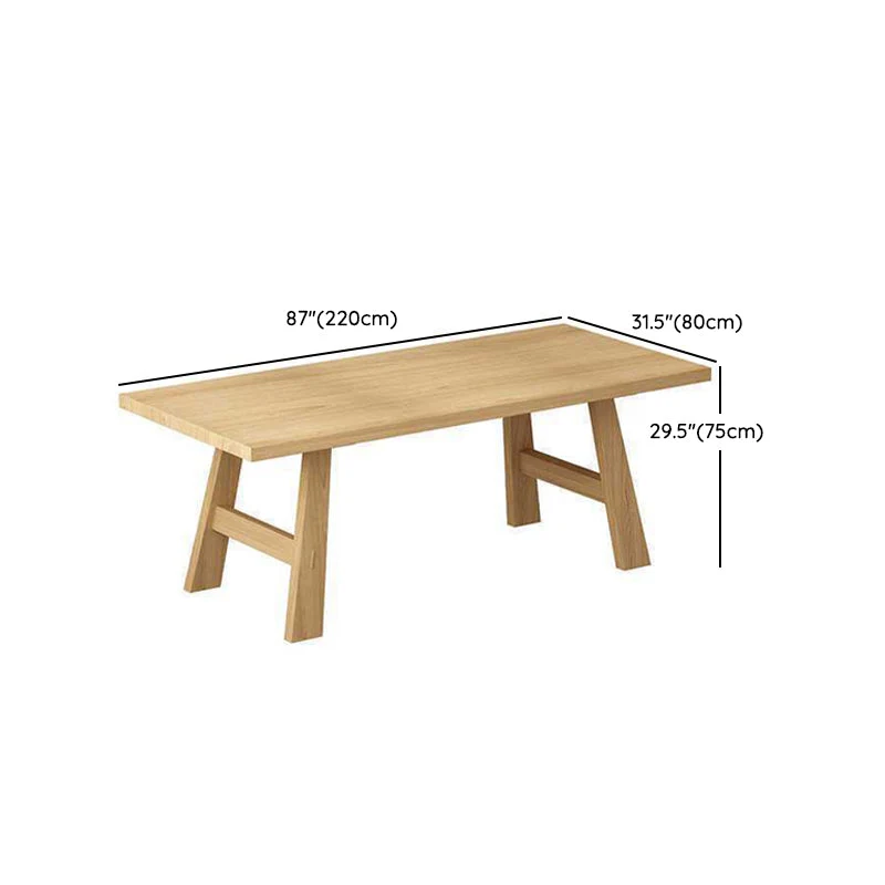 Tavolo da pranzo moderno con finitura naturale Tavolo da pranzo con piano legno massello Clearhalo