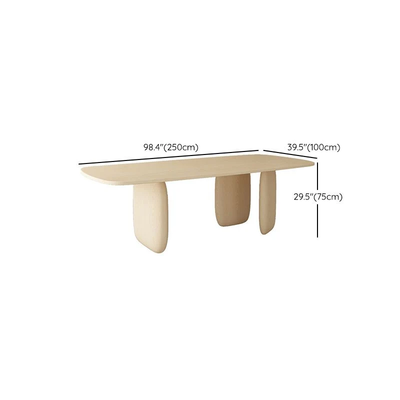 Tavolo da pranzo moderno con piano legno massello Tavolo rettangolare moderno con 3 gambe Clearhalo