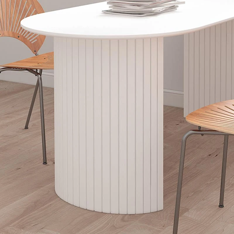 Tavolo da pranzo moderno con piano pietra Tavolo da pranzo con base metallo per soggiorno Clearhalo