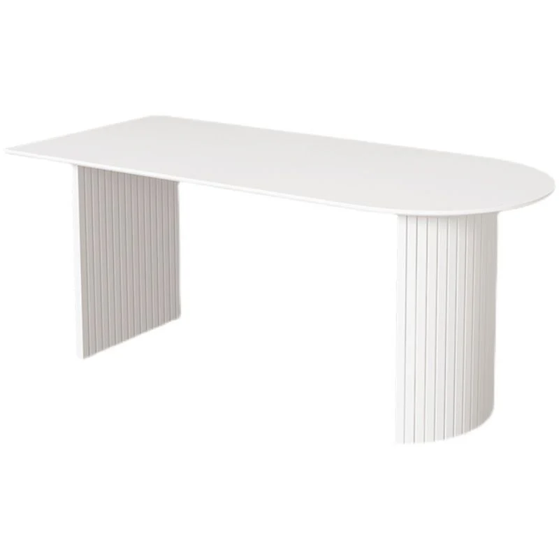 Tavolo da pranzo moderno con piano pietra Tavolo da pranzo con base metallo per soggiorno Clearhalo