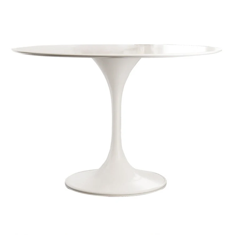Tavolo da pranzo moderno con piano rotondo pietra Tavolo da pranzo moderno con base piedistallo Clearhalo