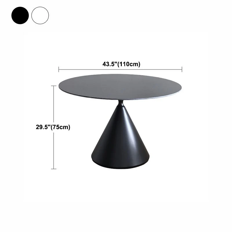 Tavolo da pranzo moderno con piedistallo pietra con finitura opaca Tavolo rotondo per cucina Clearhalo
