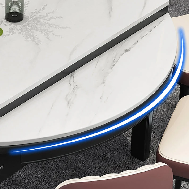 Tavolo da pranzo moderno con piedistallo rotondo Tavolo da pranzo allungabile legno massello con finitura opaca Clearhalo