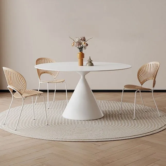 Tavolo da pranzo moderno con piedistallo Tavolo pietra per sala da pranzo Cucina Clearhalo