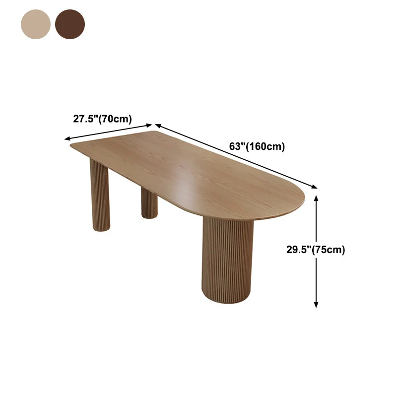 Tavolo da pranzo moderno forma libera legno massello Tavolo con piano legno di pino con 3 gambe Clearhalo