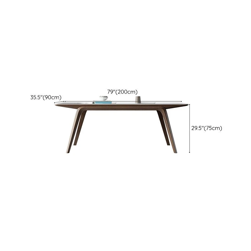 Tavolo da pranzo moderno forma rettangolare pietra da 5/7 pezzi con sedia imbottita Clearhalo