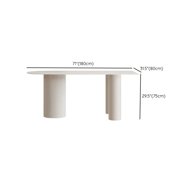 Tavolo da pranzo moderno 3 gambe Tavolo pietra bianca per sala da pranzo Clearhalo
