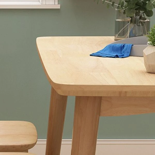 Tavolo da pranzo moderno legno di gomma Tavolo 4 gambe per sala da pranzo Clearhalo