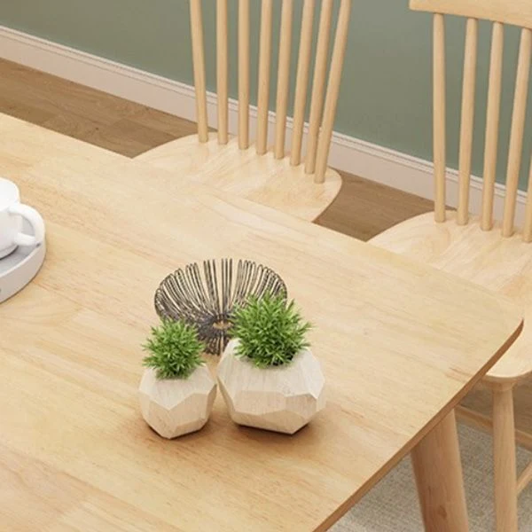 Tavolo da pranzo moderno legno di gomma Tavolo 4 gambe per sala da pranzo Clearhalo