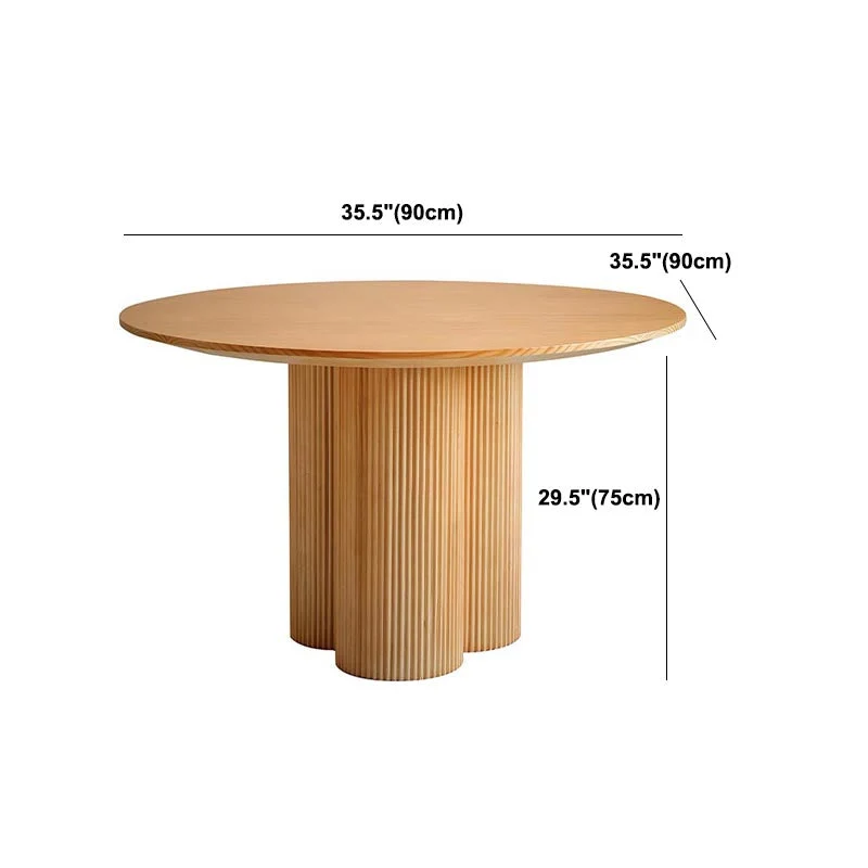 Tavolo da pranzo moderno legno marrone Tavolo da pranzo rotondo per cucina Clearhalo