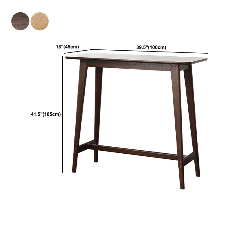 Tavolo da pranzo moderno legno massello con accento bistrot, tavolo da bar rettangolare per patio interno Clearhalo