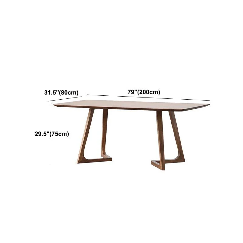 Tavolo da pranzo moderno legno massello naturale per interni con doppio piedistallo Clearhalo
