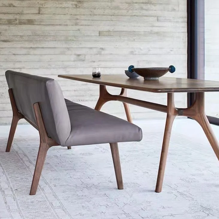 Tavolo da pranzo moderno legno massello naturale, rettangolare, con doppio piedistallo per la casa Clearhalo