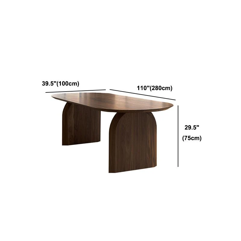 Tavolo da pranzo moderno legno massello di pino Tavolo da pranzo ovale moderno con doppio piedistallo Clearhalo
