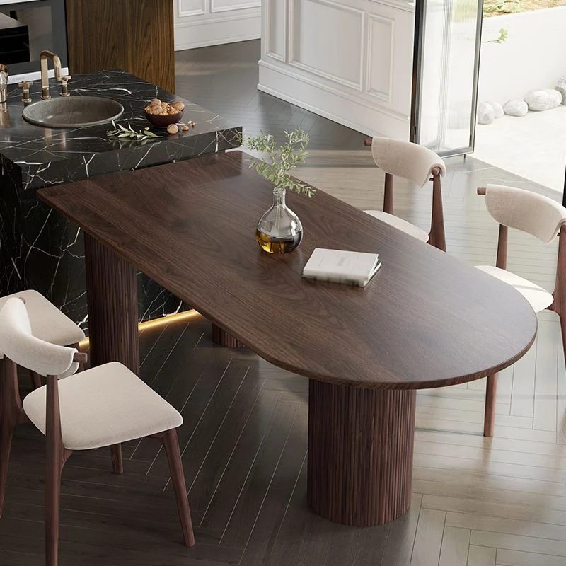 Tavolo da pranzo moderno legno massello Tavolo da pranzo 3 gambe per sala da pranzo Clearhalo