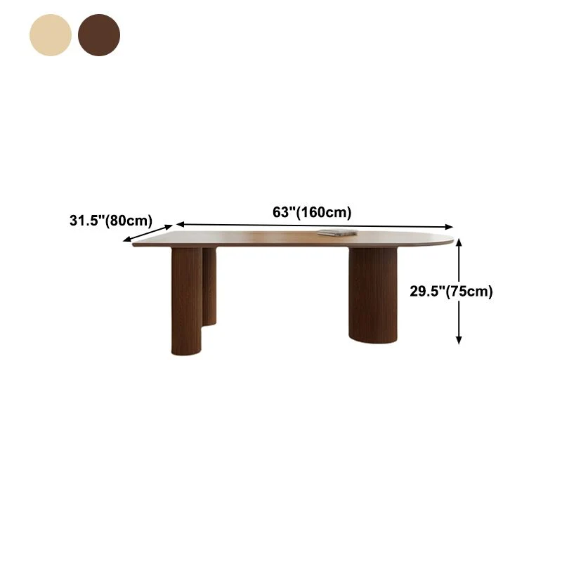 Tavolo da pranzo moderno legno massello Tavolo da pranzo 3 gambe per sala da pranzo Clearhalo