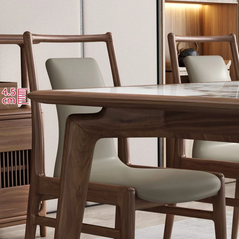 Tavolo da pranzo moderno legno massello Tavolo da pranzo con base treppiede con piano pietra Clearhalo